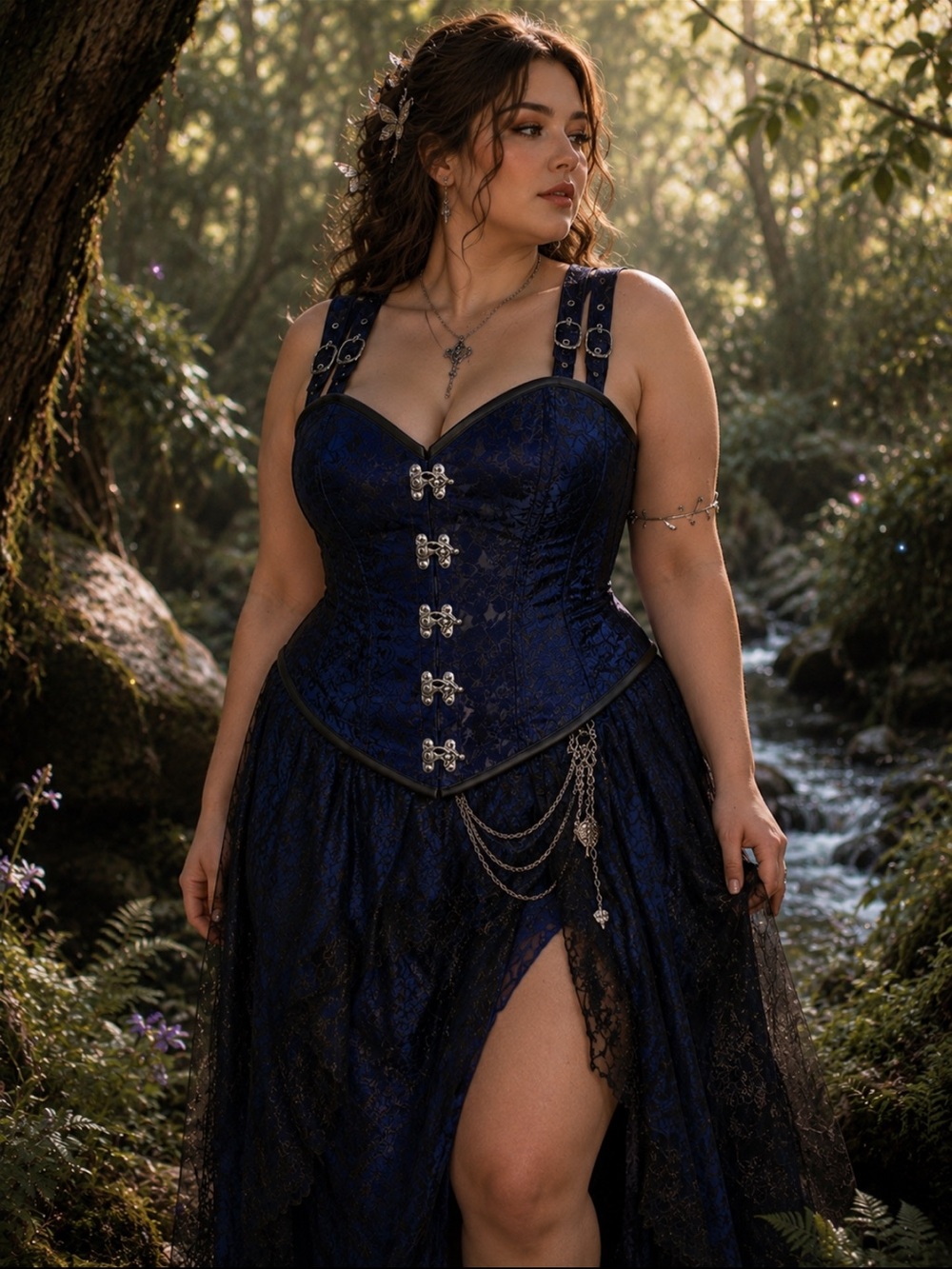 Charmian Women's Gothic Steampunk Brocade Steel Boned Waist Cincher Corset Vest